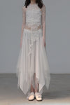 Marc Le Bihan 2590 Collection of Triple Tulle Silk Skirts Handmade in France MLB-2590-BAI White